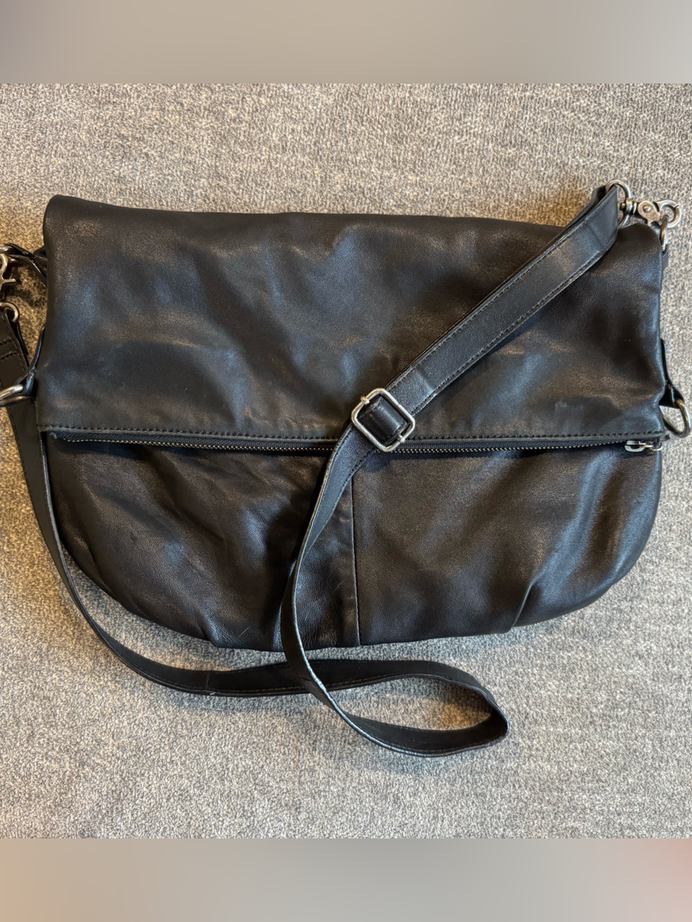 Vintage J Jill Leather Slouchy Fold-over Bag